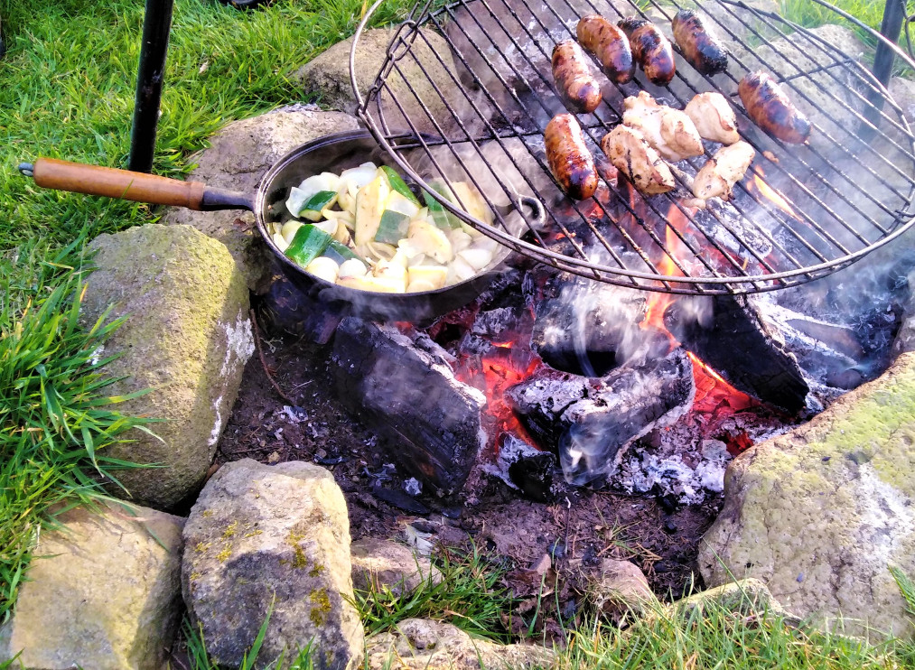 cooking over outdoor fire pit